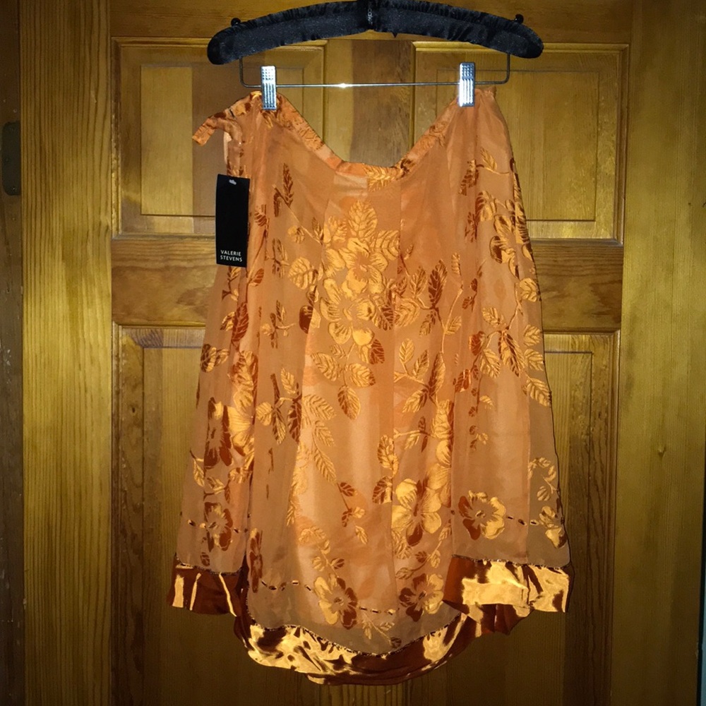 Orange Floral Skirt NWT
